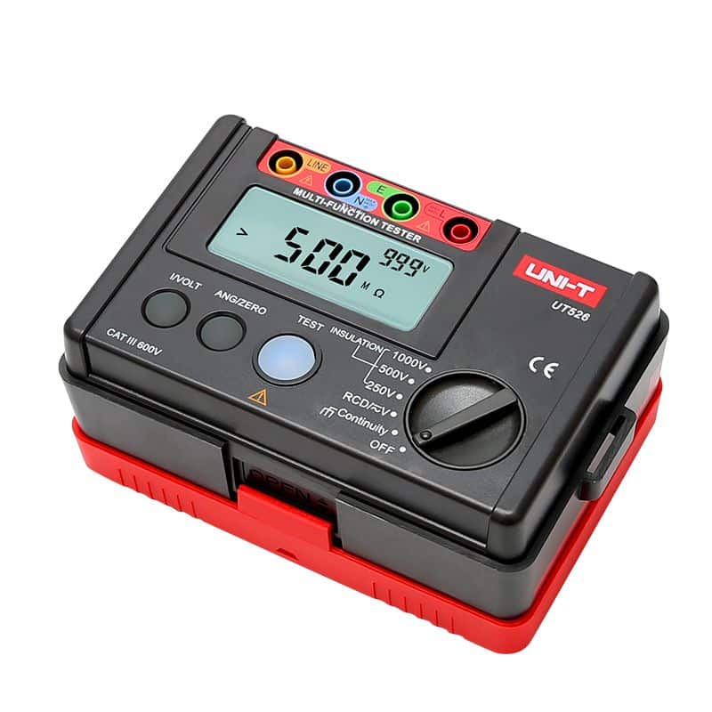 Uni-T UT526 Multifunction Electrical Meter. A versatile tool for measuring insulation resistance, earth resistance, voltage, and more for electrical testing and diagnostics.