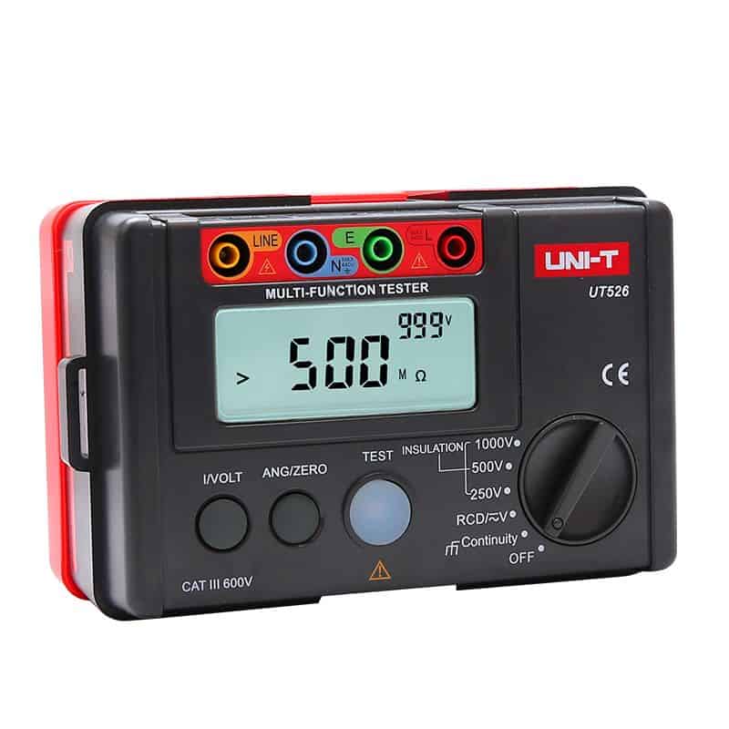 Uni-T UT526 Multifunction Electrical Meter. A versatile tool for measuring insulation resistance, earth resistance, voltage, and more for electrical testing and diagnostics.
