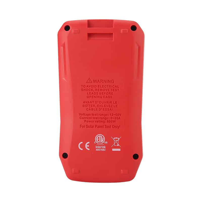 Uni-T UT673PV Solar MPPT Meter, a handheld device for measuring the performance of solar panels. It displays key parameters like voltage, current, and power.