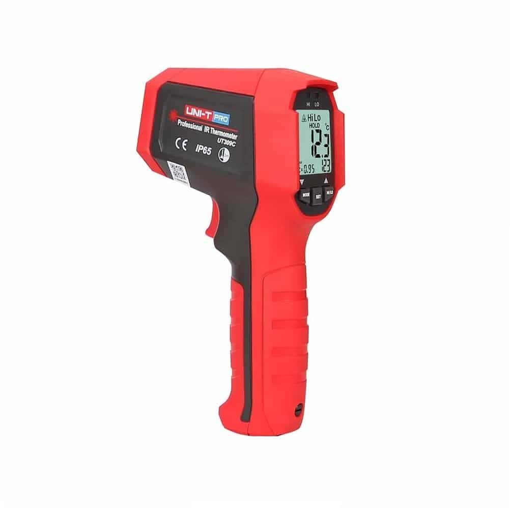 UT309C Handheld Dual IR Laser Professional Infrared Thermometer Range -35C-600C High and Low-Temperature Alarm Function