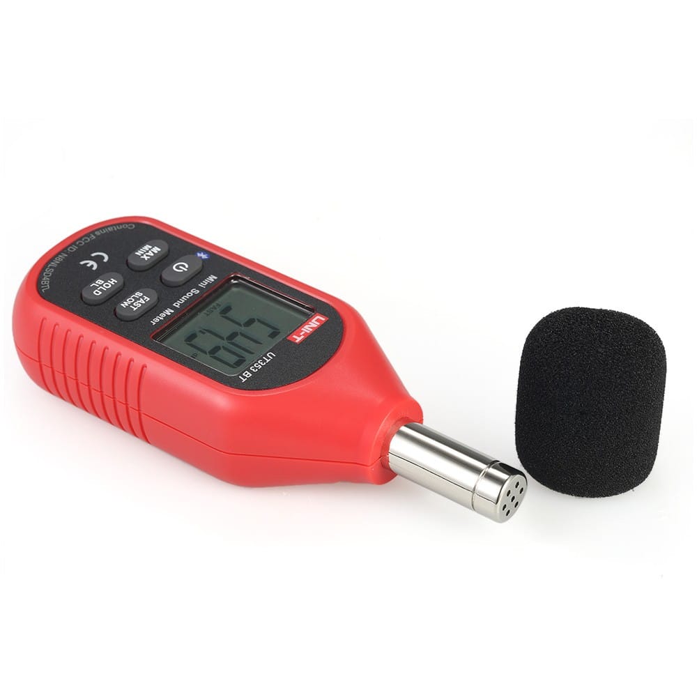 UT353BT mini digital sound level meters can convert ambient sound into electric signals, process data and display results on LCD.