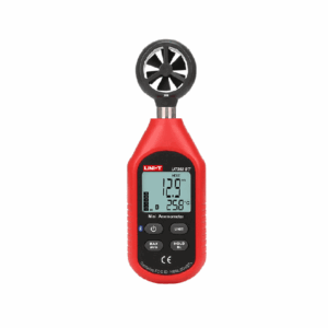 Uni-T UT363BT Bluetooth Mini Anemometer, a compact handheld device for measuring wind speed and temperature, featuring Bluetooth connectivity for data logging.