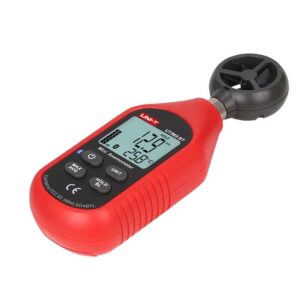 Uni-T UT363BT Bluetooth Mini Anemometer, a compact handheld device for measuring wind speed and temperature, featuring Bluetooth connectivity for data logging.